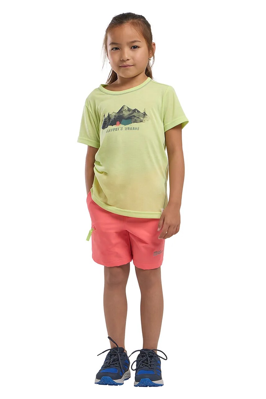 Jack Wolfskin pantaloni scurti copii TURBULENCE SHORTS K culoarea roz, neted, talie reglabila, A63685