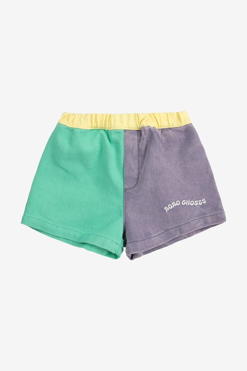Дитячі бавовняні шорти Bobo Choses колір зелений однотонні 125AB046