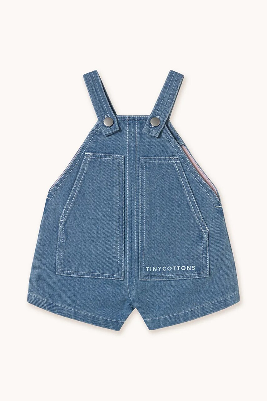 Tinycottons salopete pentru copii BABY GRAPHIC DENIM DUNGAREE neted, SS25-244
