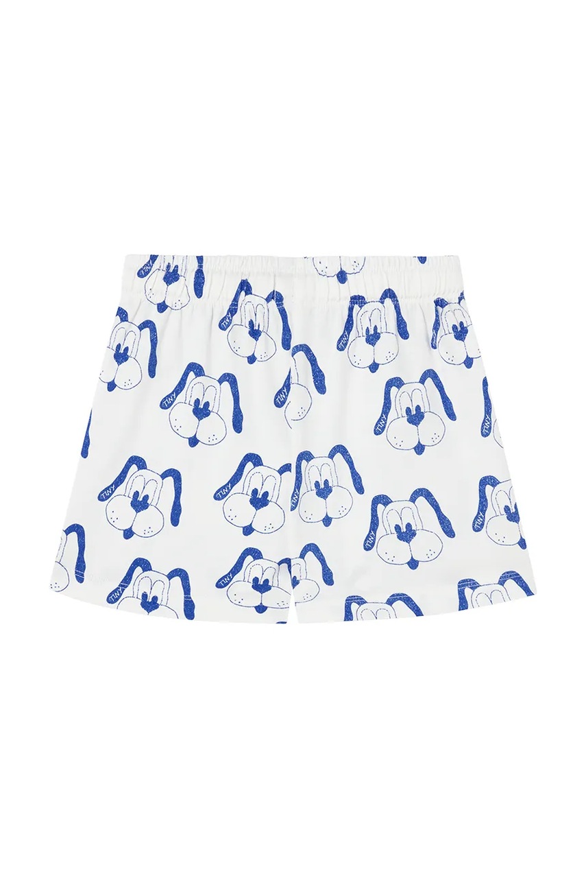 Дитячі бавовняні шорти Tinycottons DOGS SHORT колір бежевий візерунок SS25-461