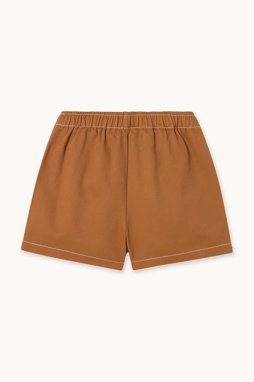 Дитячі бавовняні шорти Tinycottons SOLID SHORT колір коричневий однотонні SS25-212