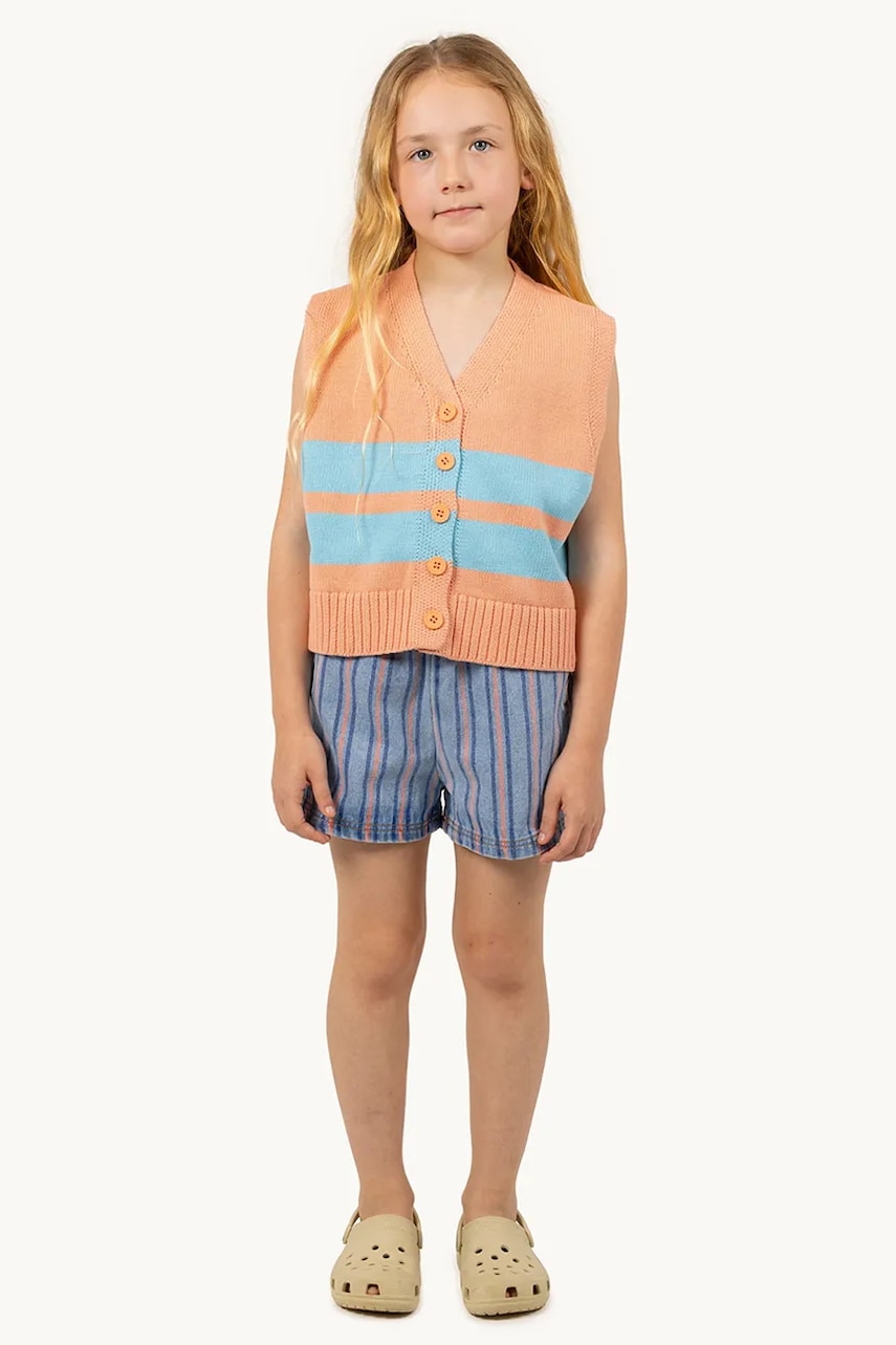 Tinycottons pantaloni scurți din bumbac pentru copii STRIPES MULTICOLOR SHORT modelator, SS25-239 Tinycottons pantaloni scurți din bumbac pentru copii STRIPES MULTICOLOR SHORT modelator, SS25-239