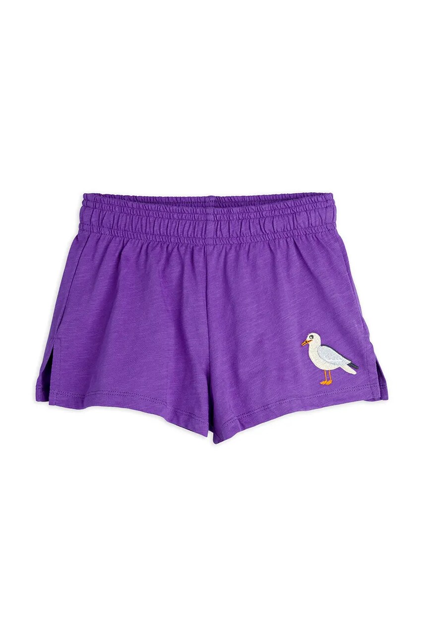 Mini Rodini pantaloni scurți din bumbac pentru copii Seagull culoarea violet, cu imprimeu, 2523012745 Mini Rodini pantaloni scurți din bumbac pentru copii Seagull culoarea violet, cu imprimeu, 2523012745