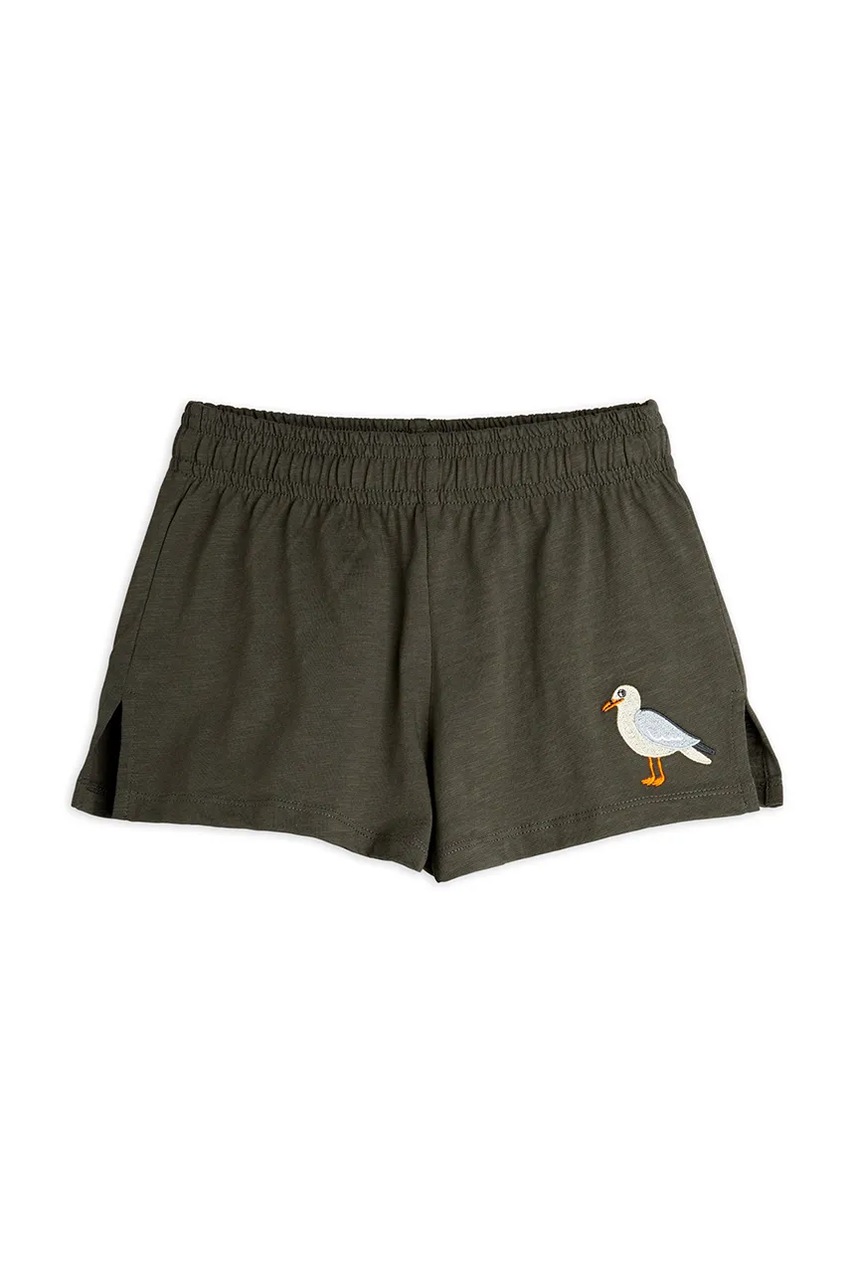 Детские хлопковые шорты Mini Rodini Seagull цвет чёрный однотонные 2523012799 Детские хлопковые шорты Mini Rodini Seagull цвет чёрный однотонные 2523012799