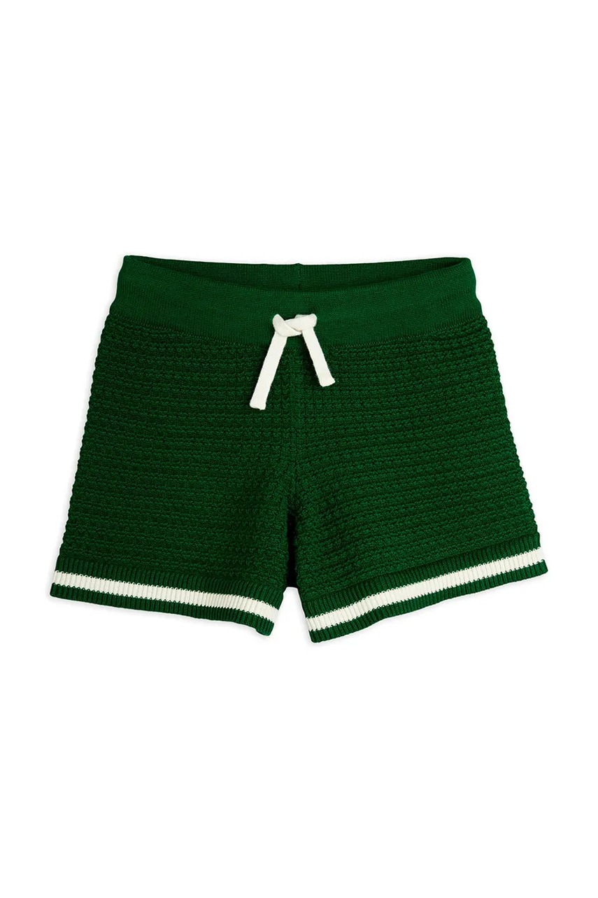 Детские хлопковые шорты Mini Rodini цвет зелёный однотонные 2523013975