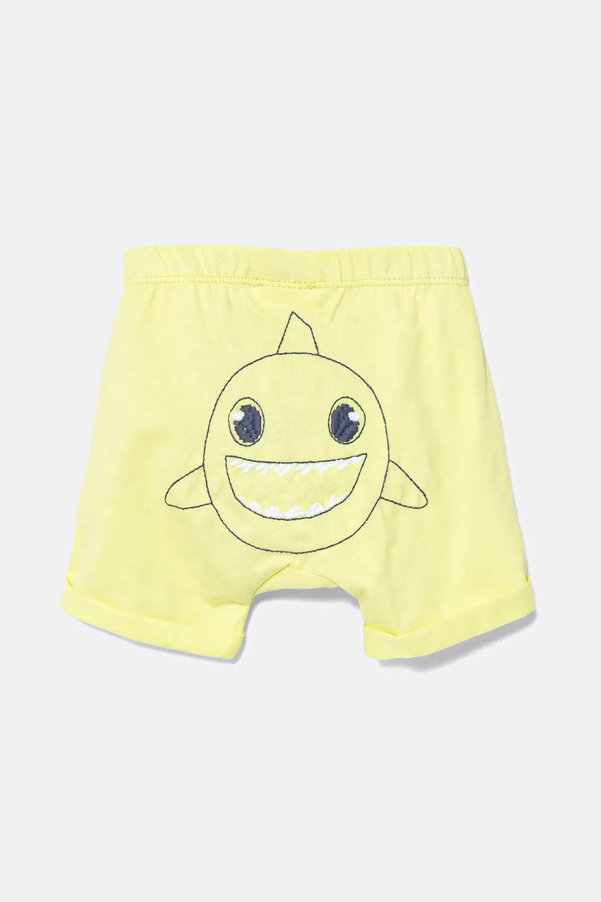 Детские хлопковые шорты United Colors of Benetton цвет зелёный с аппликацией 3MI5A900H