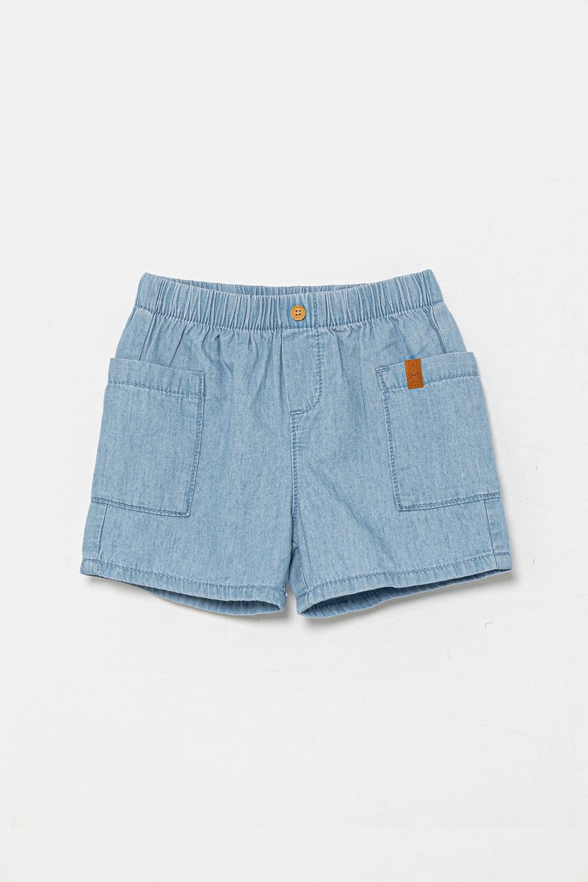 United Colors of Benetton pantaloni scurți din denim pentru bebeluși neted, 4DHJA900W