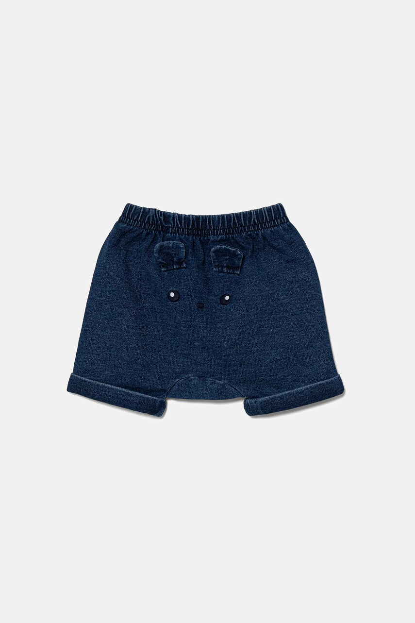 United Colors of Benetton pantaloni scurti din denim pentru bebelusi culoarea bleumarin, neted, 4BAYA900Y