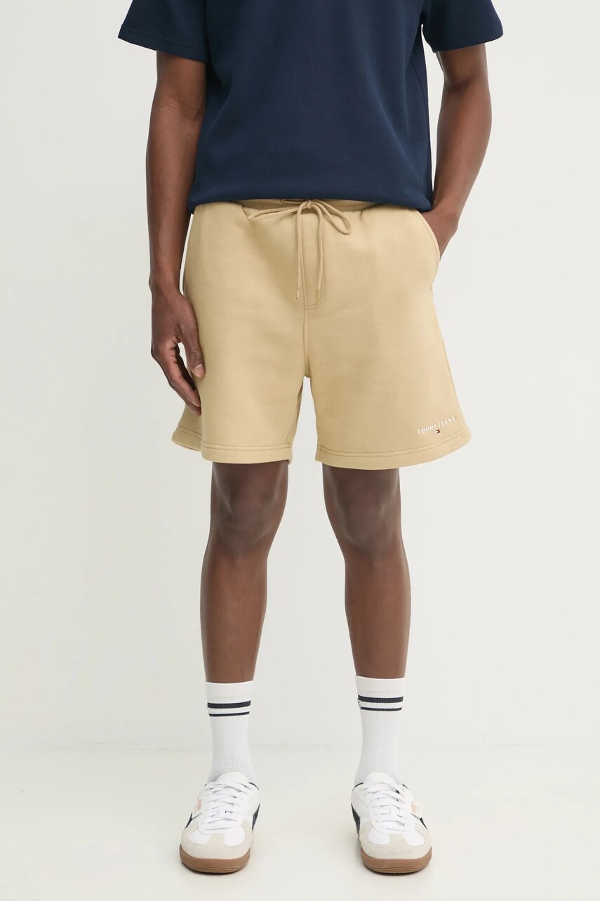 Tommy Jeans pantaloni scurti barbati, culoarea verde, DM0DM20637 Tommy Jeans pantaloni scurti barbati, culoarea verde, DM0DM20637