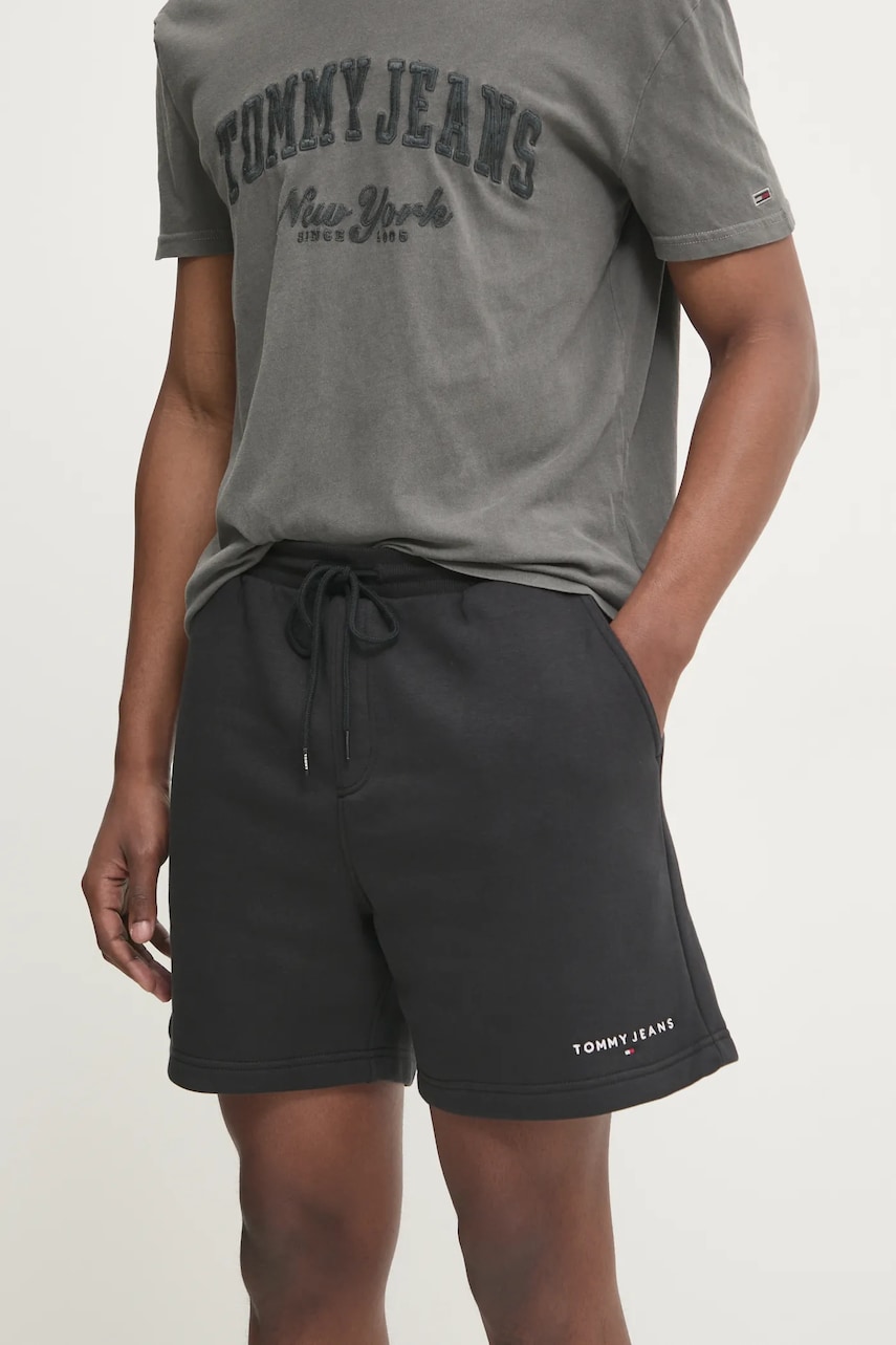 Tommy Jeans pantaloni scurti barbati, culoarea negru, DM0DM20637 Tommy Jeans pantaloni scurti barbati, culoarea negru, DM0DM20637