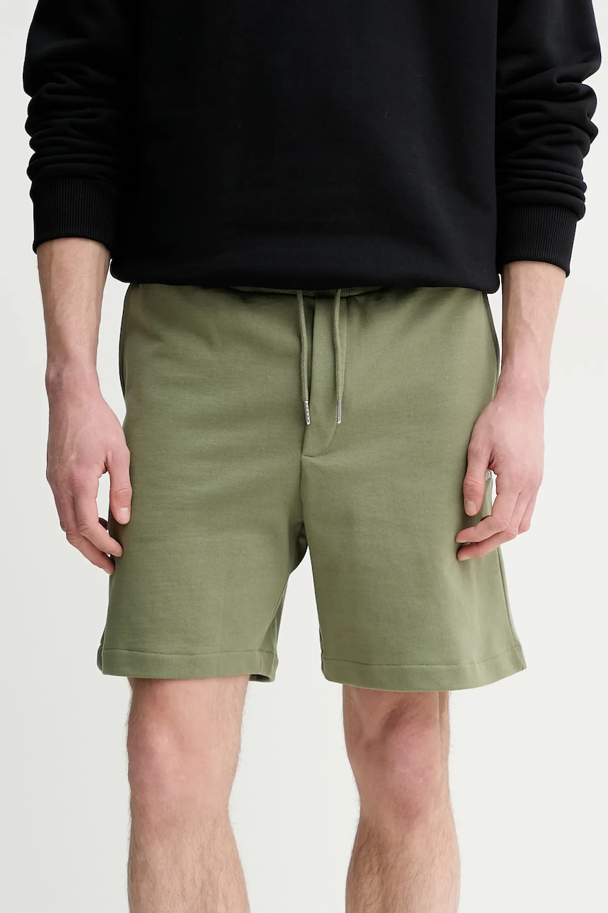 Les Deux pantaloni scurți din bumbac bărbați, culoarea verde, LDM531071 Les Deux pantaloni scurți din bumbac bărbați, culoarea verde, LDM531071