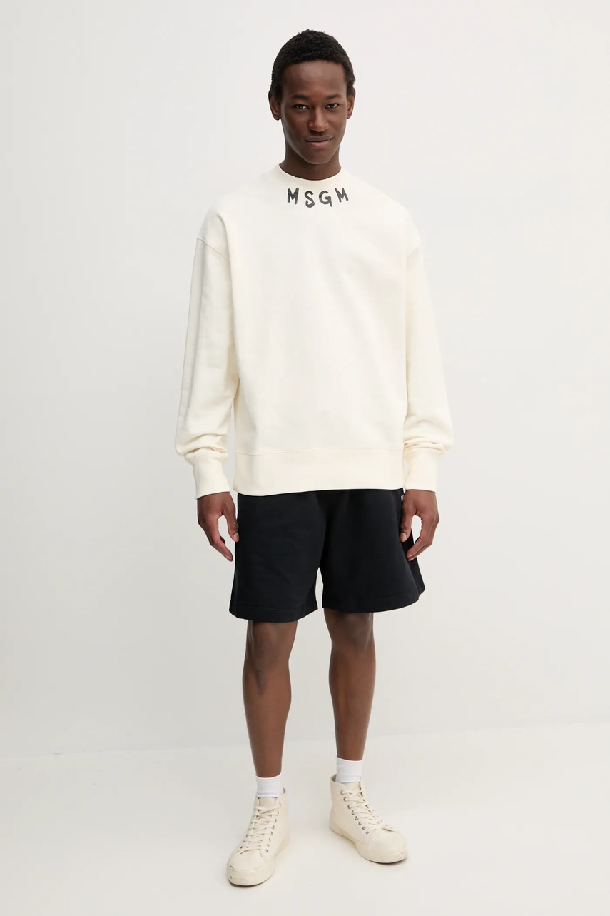 Хлопковые шорты MSGM цвет чёрный 3840MB76.257000