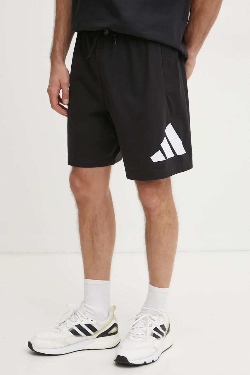 adidas pantaloni scurți Essentials bărbați, culoarea negru, IS6909