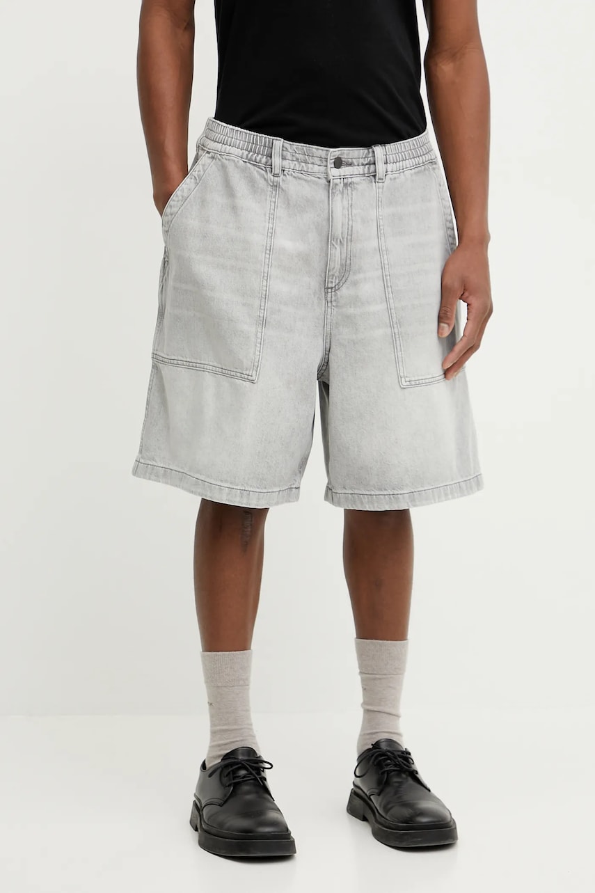 IRO pantaloni scurti jeans barbati, culoarea gri, MP30ARRYA