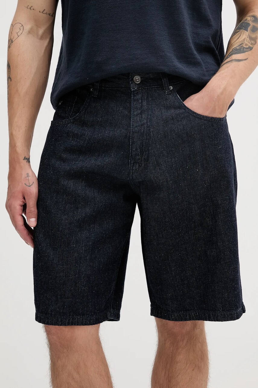 Armani Exchange pantaloni scurti din denim culoarea bleumarin, XM000658 AF13077