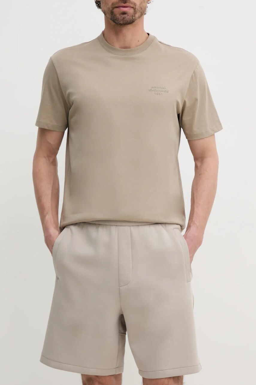 Armani Exchange pantaloni scurti barbati, culoarea bej, XM000355 AF10818