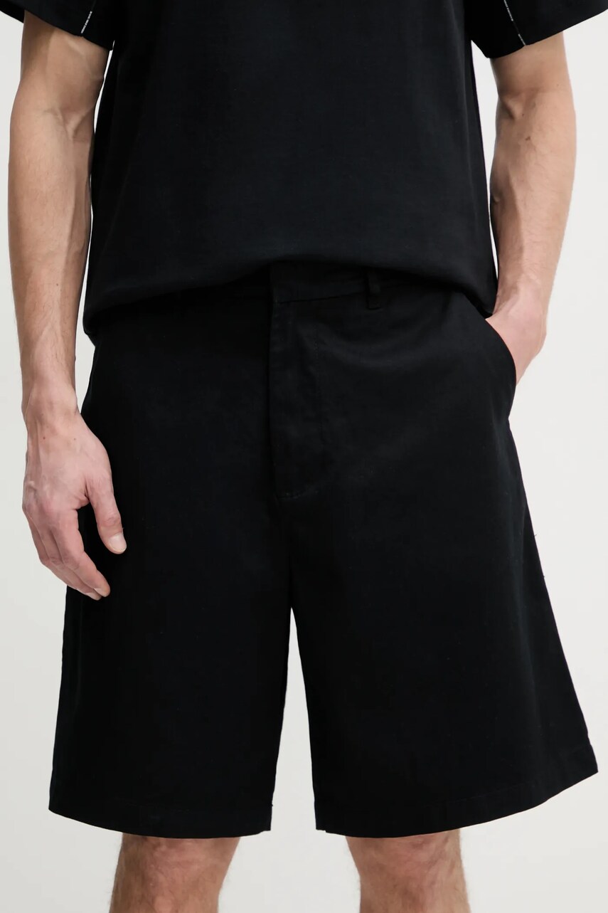 Armani Exchange pantaloni scurti din bumbac barbati, culoarea negru, XM001277 AF13171