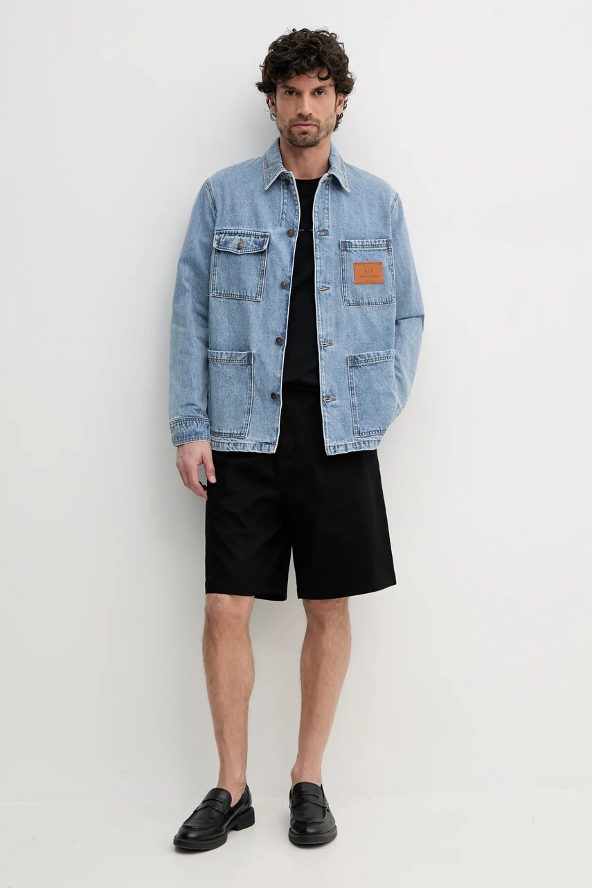 Хлопковые шорты Armani Exchange мужские цвет чёрный XM001277 AF13171 Хлопковые шорты Armani Exchange мужские цвет чёрный XM001277 AF13171