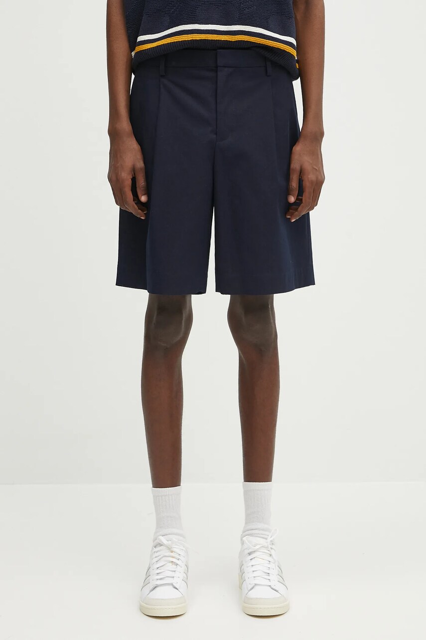 A.P.C. pantaloni scurți din bumbac short crew bărbați, culoarea bleumarin, COHFU.H10198