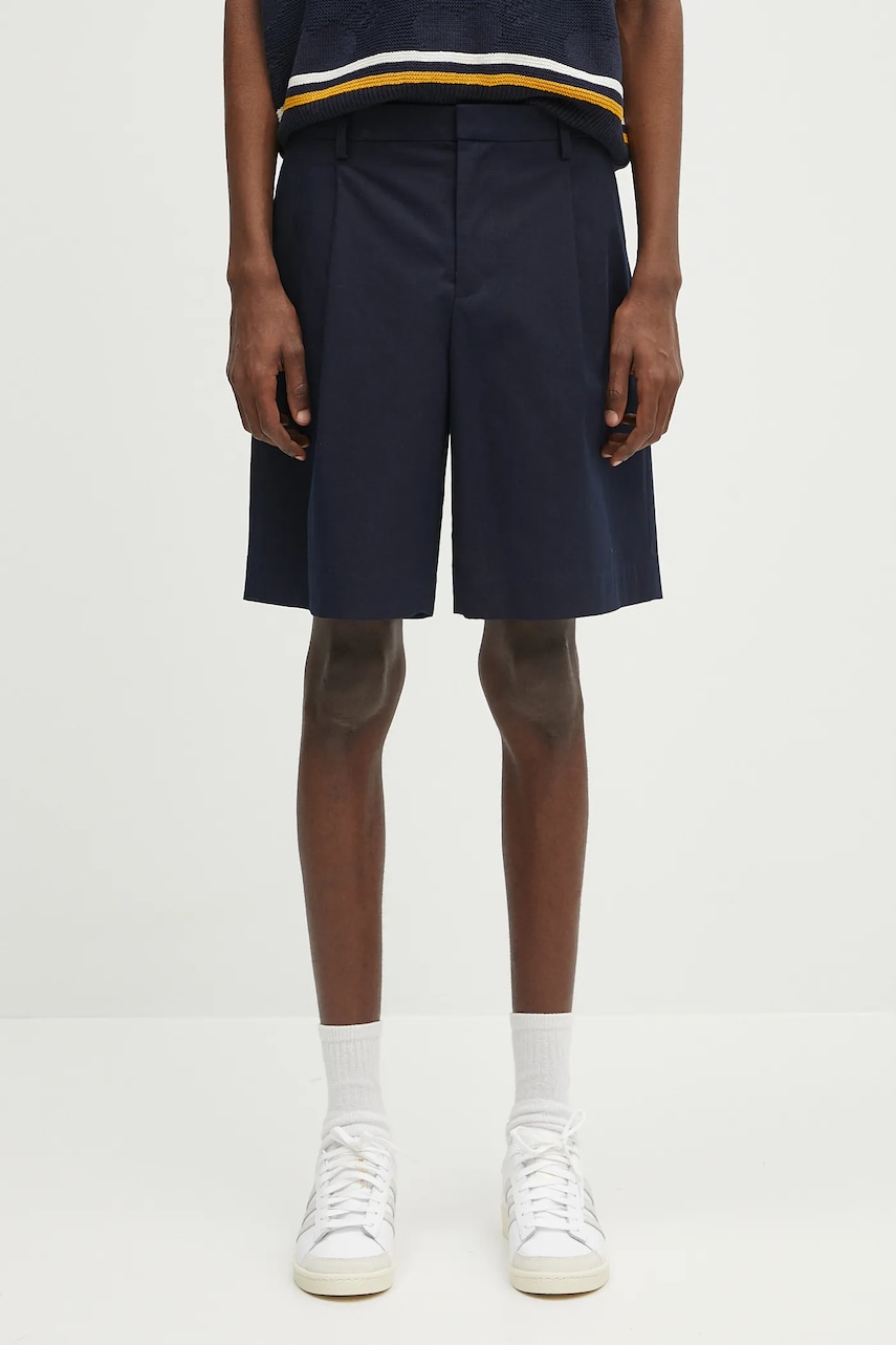 A.P.C. pantaloni scurți din bumbac short crew bărbați, culoarea bleumarin, COHFU.H10198
