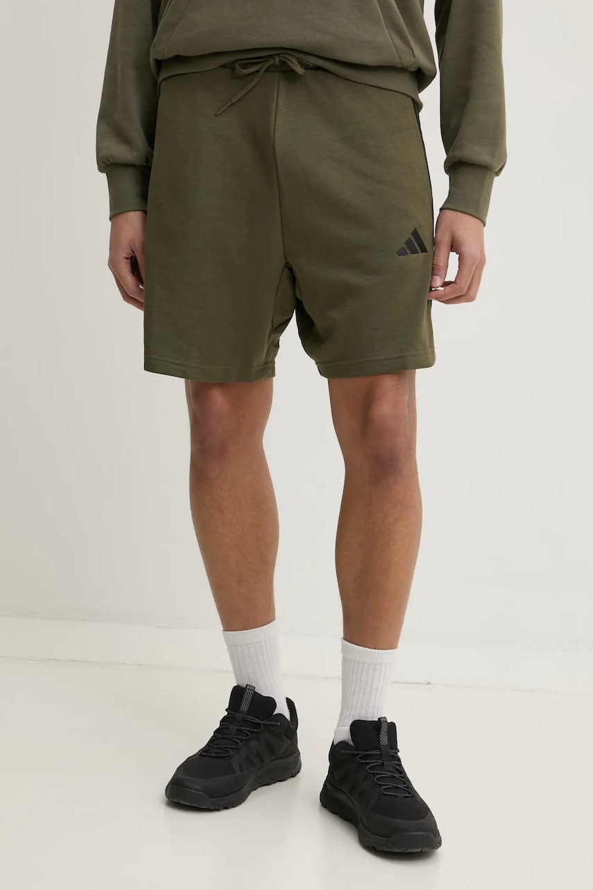 adidas pantaloni scurti Essentials barbati, culoarea verde, JE6416