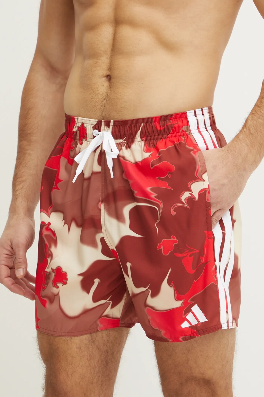 adidas pantaloni scurti TIE DYE SH 5IN culoarea maro, JF6092
