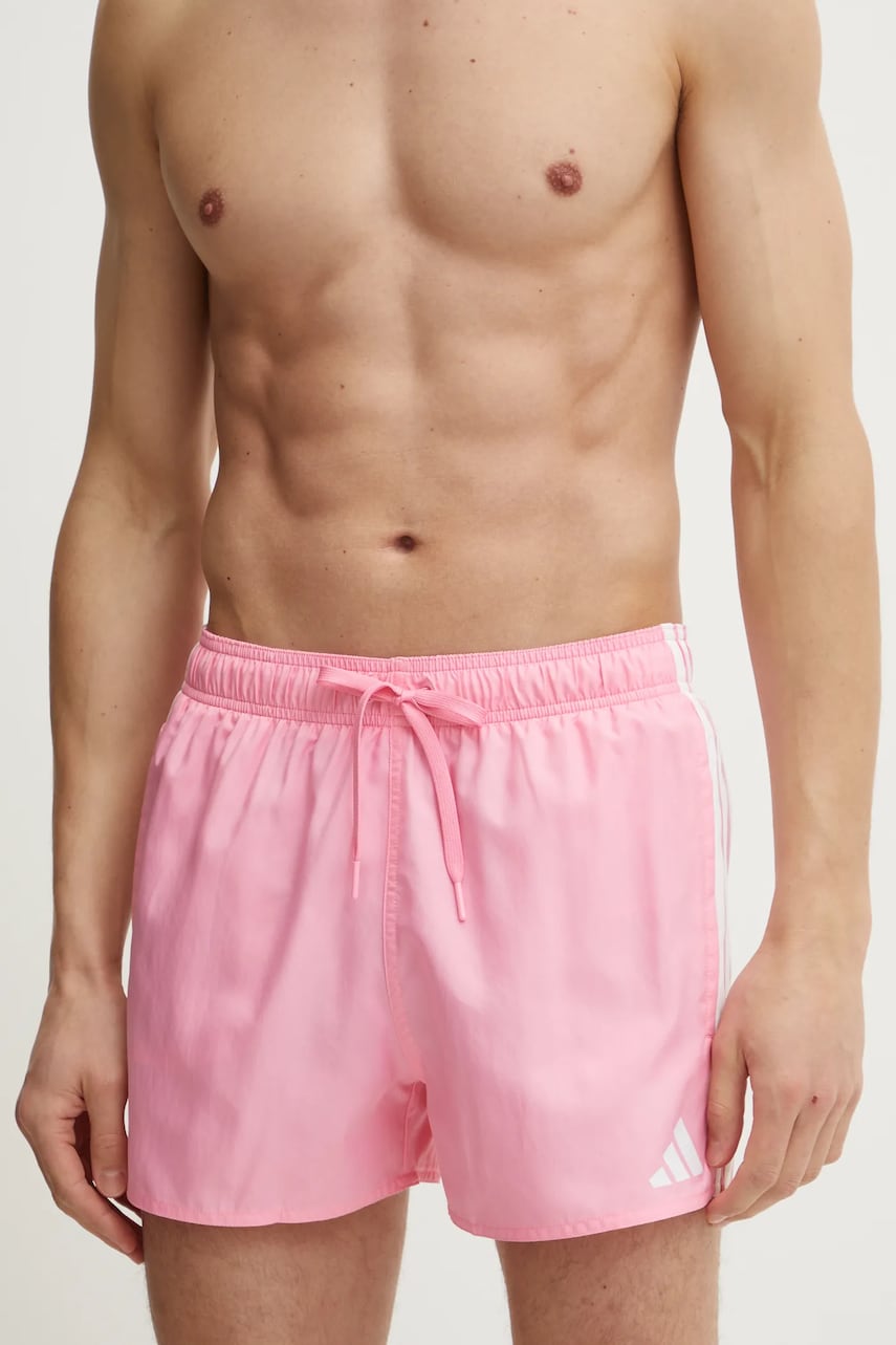 adidas pantaloni scurti de baie 3S BLD SH 3IN culoarea roz, JD6520