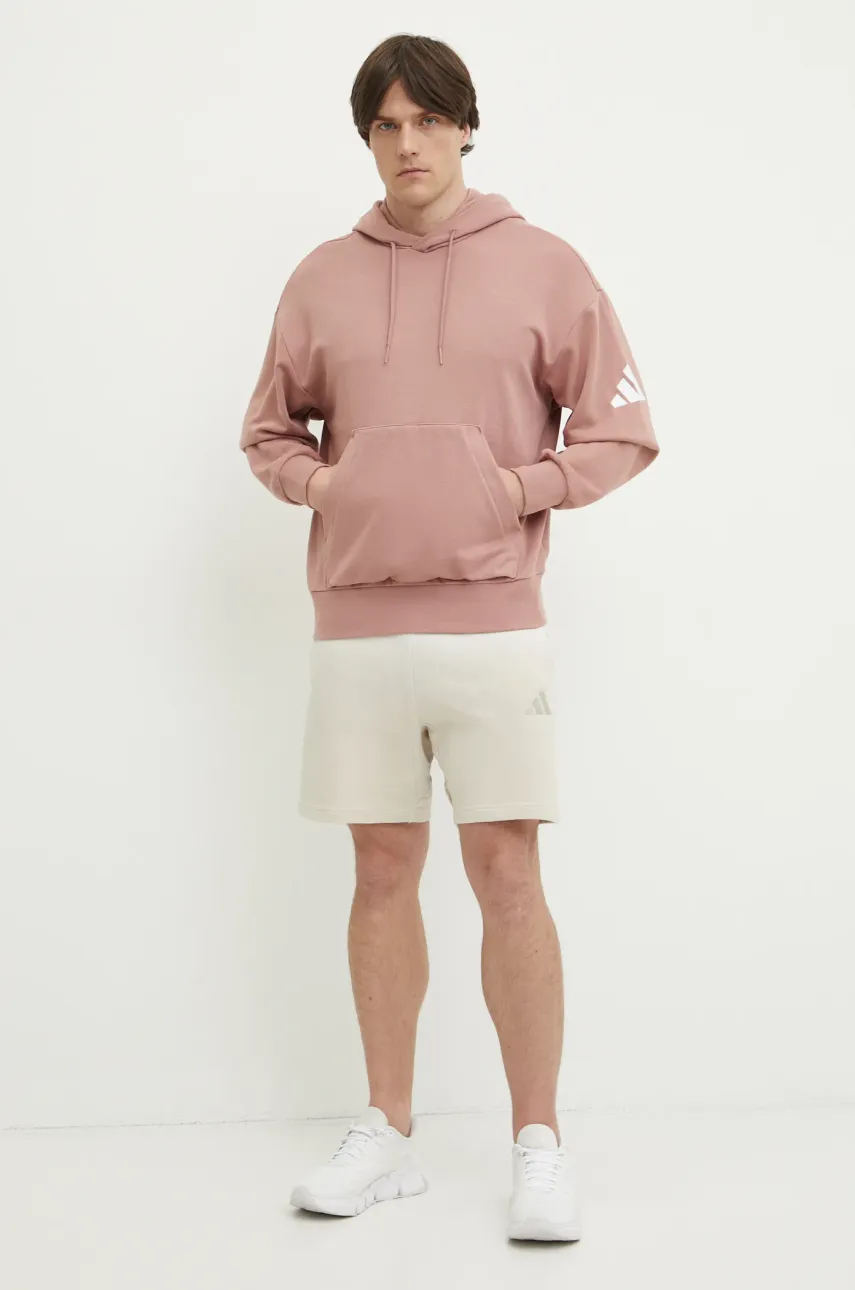 Хлопковые шорты adidas ALL SZN Dip Dye мужские цвет бежевый JL9576 Хлопковые шорты adidas ALL SZN Dip Dye мужские цвет бежевый JL9576