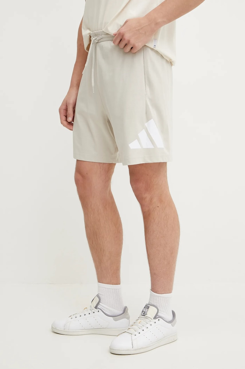 adidas pantaloni scurti Essentials barbati, culoarea bej, JE8959 adidas pantaloni scurti Essentials barbati, culoarea bej, JE8959