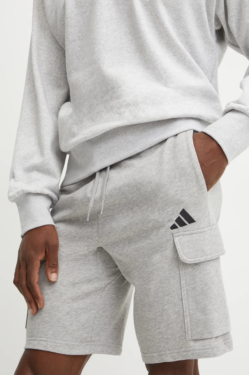 adidas pantaloni scurti Feelcozy barbati, culoarea gri, JE6290 adidas pantaloni scurti Feelcozy barbati, culoarea gri, JE6290