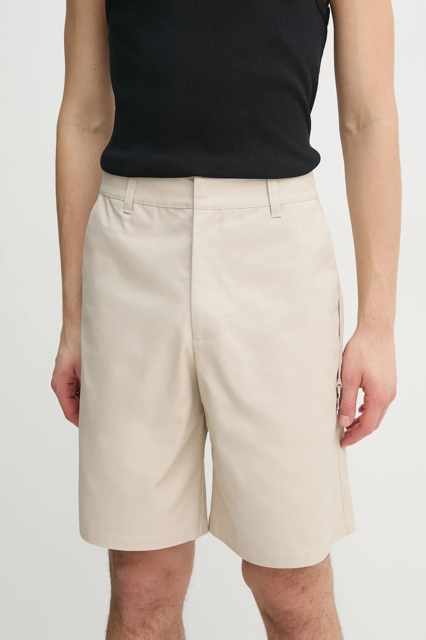 Heliot Emil pantaloni scurti din bumbac culoarea bej, PRESS25_M_10_186_ST18 Heliot Emil pantaloni scurti din bumbac culoarea bej, PRESS25_M_10_186_ST18