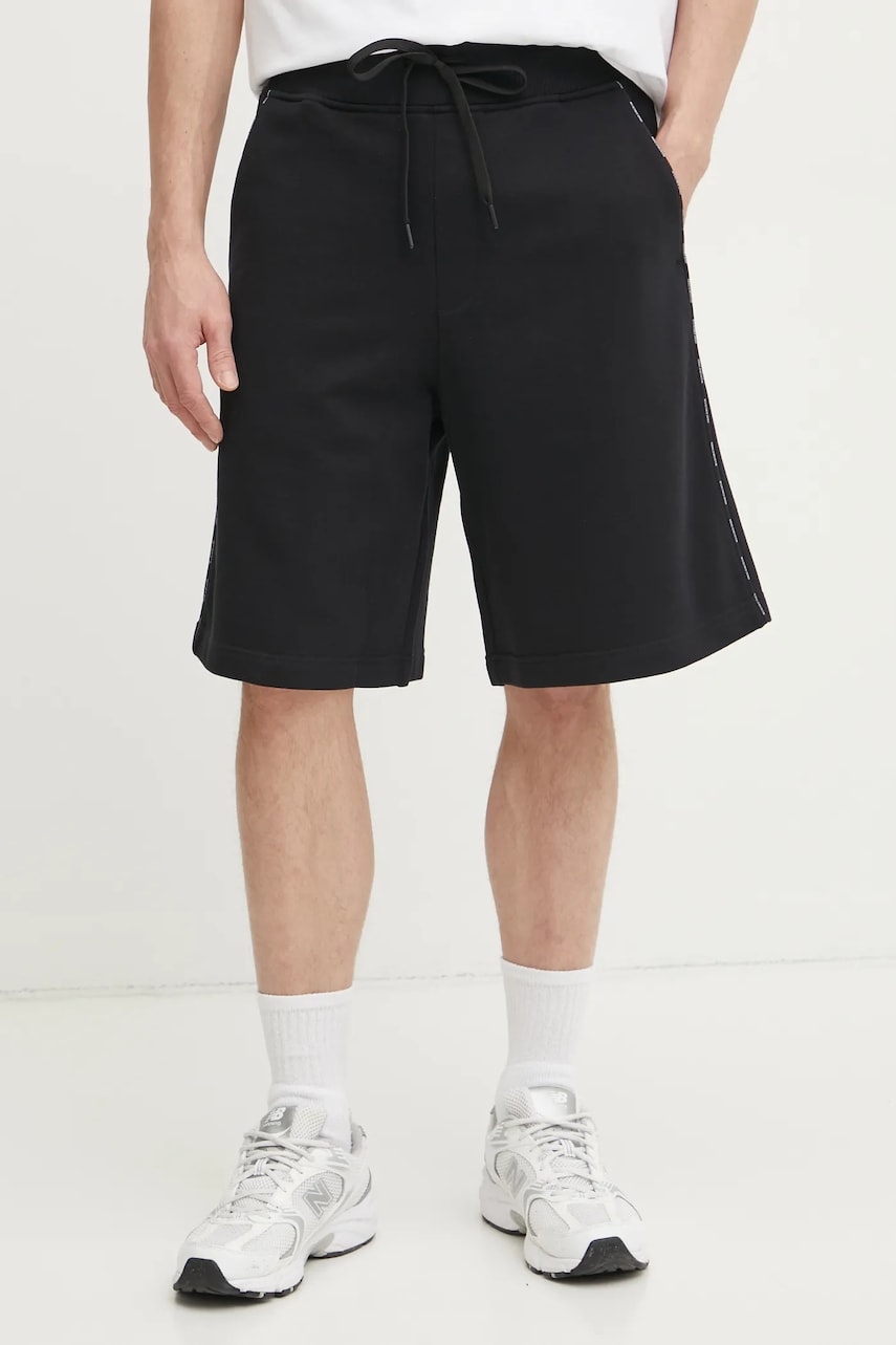 Versace Jeans Couture pantaloni scurti din bumbac barbati, culoarea negru, 78GAD3B1 F0010 Versace Jeans Couture pantaloni scurti din bumbac barbati, culoarea negru, 78GAD3B1 F0010