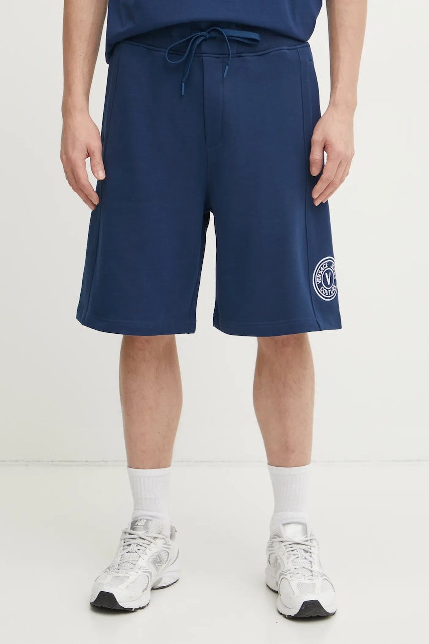 Versace Jeans Couture pantaloni scurti din bumbac barbati, culoarea albastru marin, 78GADT00 CF01T Versace Jeans Couture pantaloni scurti din bumbac barbati, culoarea albastru marin, 78GADT00 CF01T
