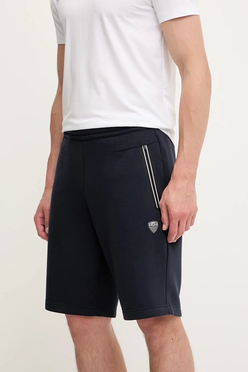 Levně Kraťasy EA7 Emporio Armani pánské, tmavomodrá barva, PJ4EZ.8NPS08