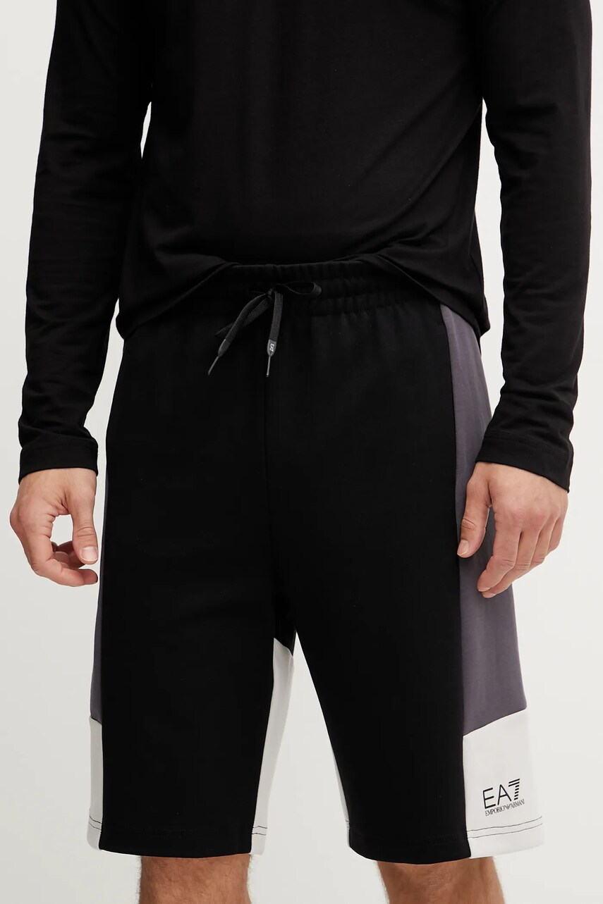 EA7 Emporio Armani pantaloni scurti barbati, culoarea negru, AF12660.7M000280
