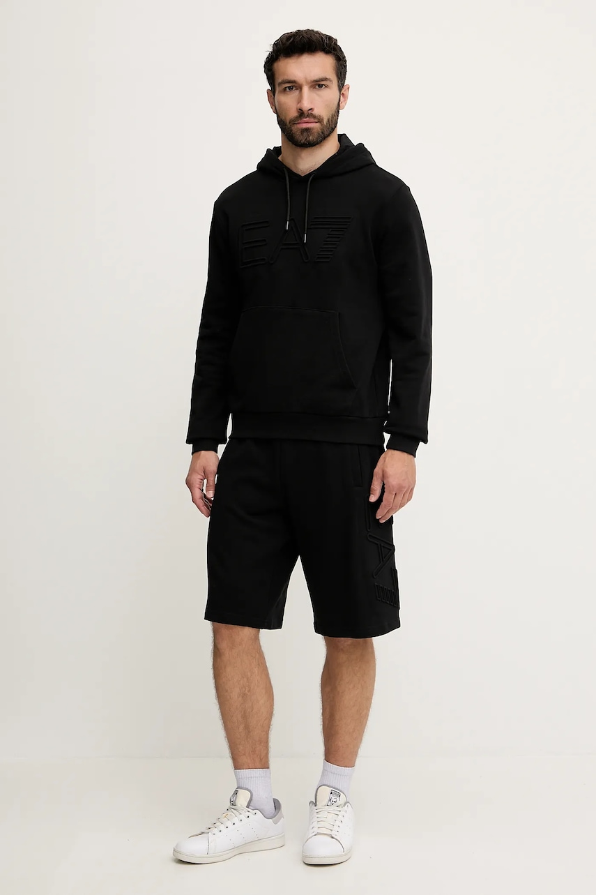 Хлопковые шорты EA7 Emporio Armani цвет чёрный AF10432.7M000153 Хлопковые шорты EA7 Emporio Armani цвет чёрный AF10432.7M000153