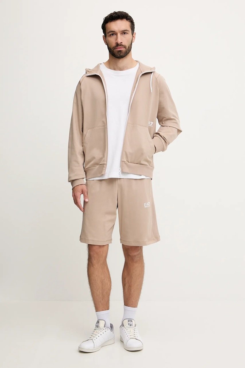 Хлопковые шорты EA7 Emporio Armani цвет бежевый AF12681.7M000204 Хлопковые шорты EA7 Emporio Armani цвет бежевый AF12681.7M000204