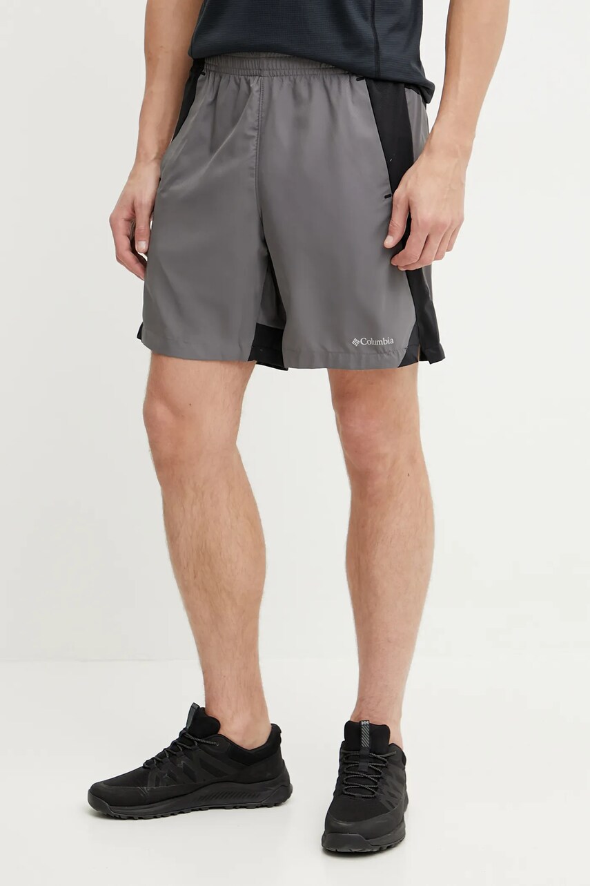 Columbia pantaloni scurți outdoor Three Pitch culoarea gri, 2114743