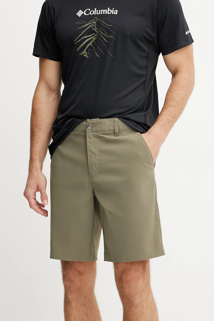 Columbia pantaloni scurți outdoor Tech Trail culoarea verde, 2114764 Columbia pantaloni scurți outdoor Tech Trail culoarea verde, 2114764