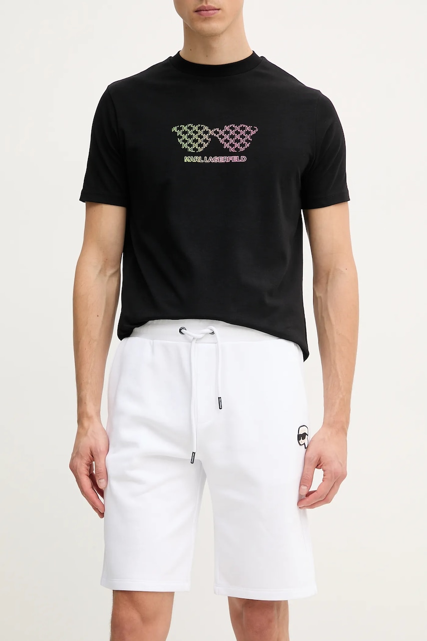 Levně Kraťasy Karl Lagerfeld pánské, bílá barva, 552900.705014