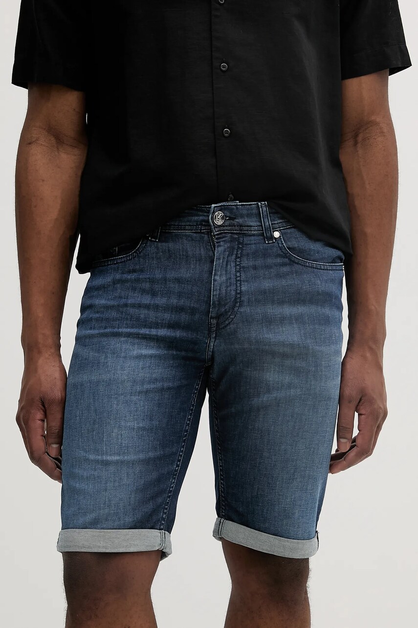 Karl Lagerfeld pantaloni scurți jeans culoarea bleumarin, 552833.265820