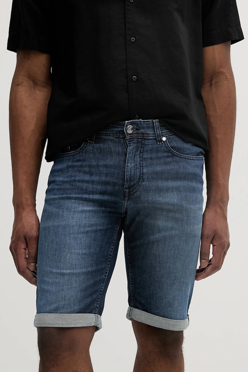 Karl Lagerfeld pantaloni scurți jeans culoarea bleumarin, 552833.265820