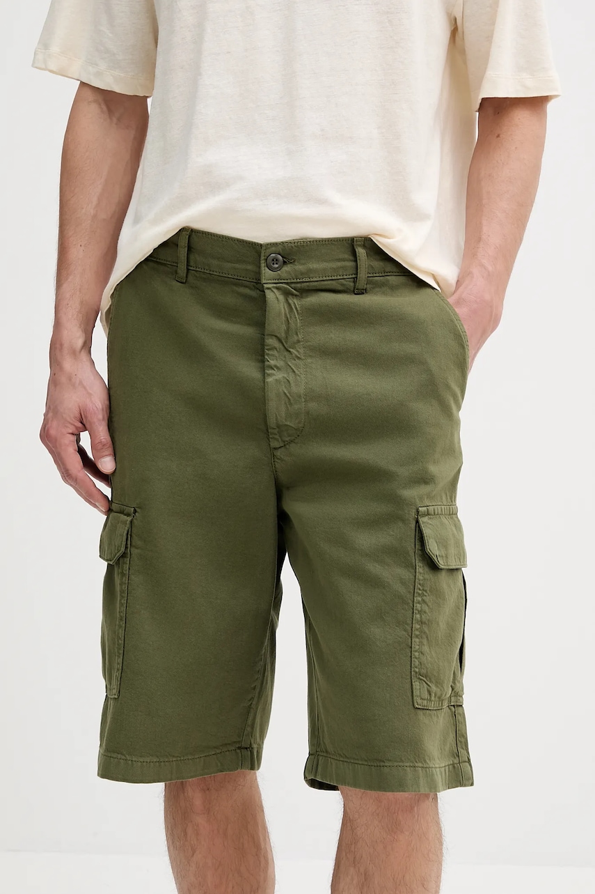 United Colors of Benetton pantaloni scurți din amestec de in culoarea verde, 4V3EU900V
