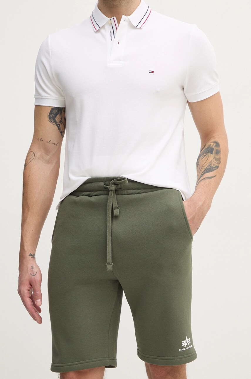 Alpha Industries pantaloni scurti barbati, culoarea verde, 156367 Alpha Industries pantaloni scurti barbati, culoarea verde, 156367