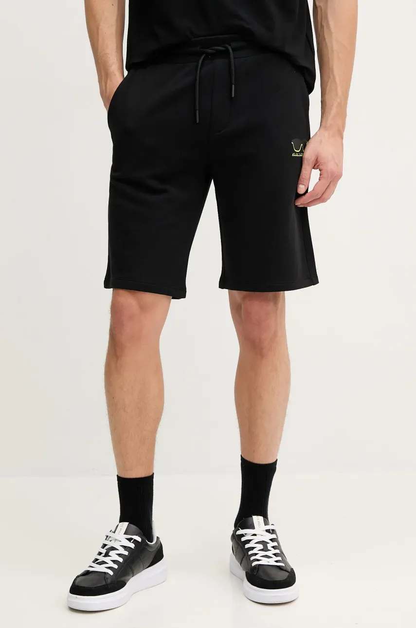 Karl Lagerfeld pantaloni scurti din bumbac barbati, culoarea negru, 552917.705400
