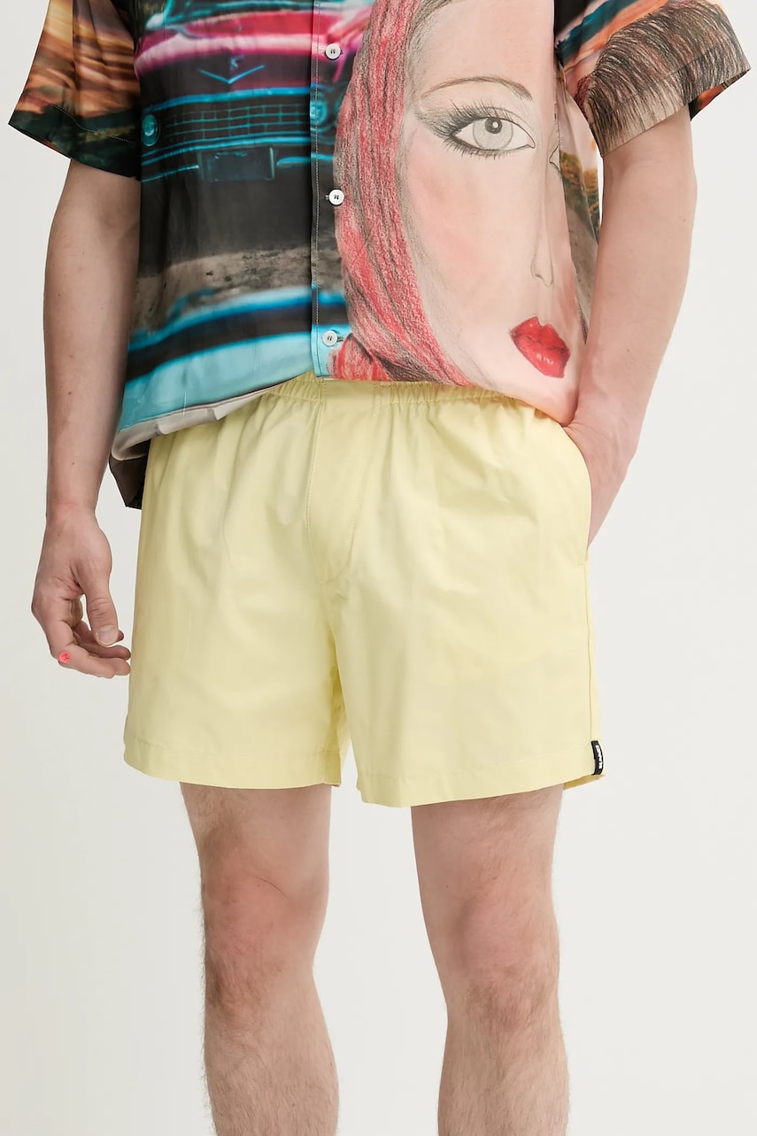 Sunnei pantaloni scurți culoarea galben, RTWXBOT020