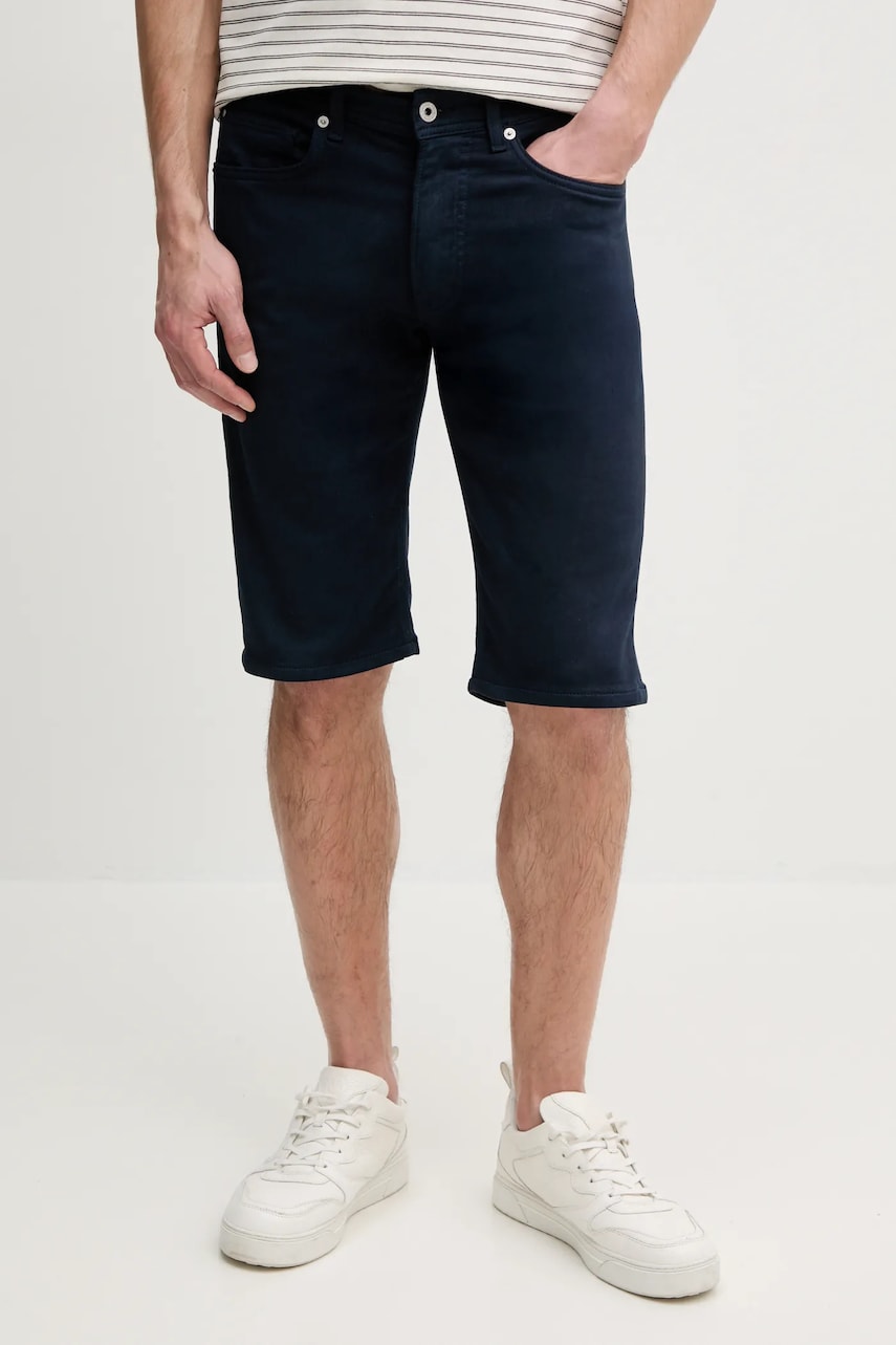 Pepe Jeans pantaloni scurti SLIM GYMDIGO SHORT barbati, culoarea albastru marin, PM801075YH6 Pepe Jeans pantaloni scurti SLIM GYMDIGO SHORT barbati, culoarea albastru marin, PM801075YH6