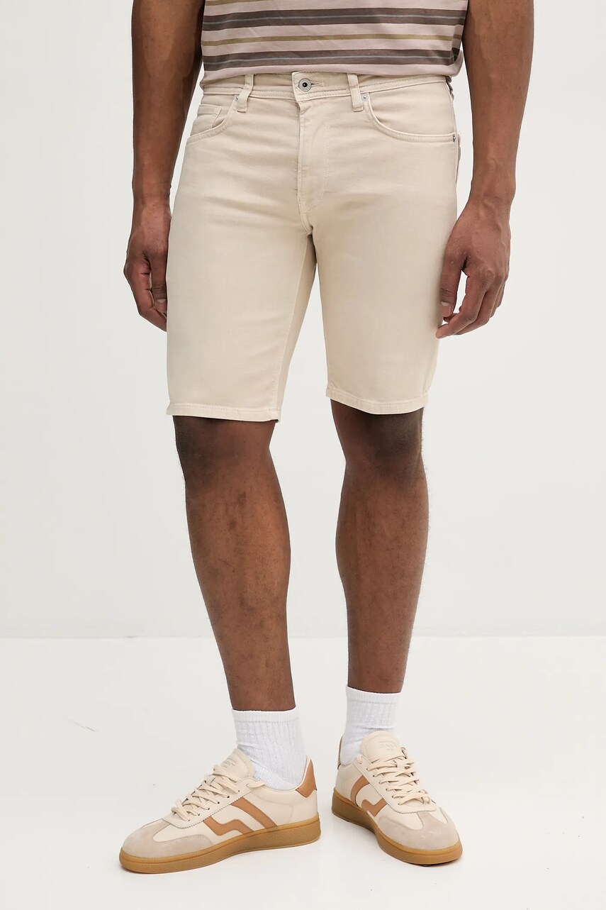 Pepe Jeans pantaloni scurți TAPER SHORT culoarea bej, PM801084YH2