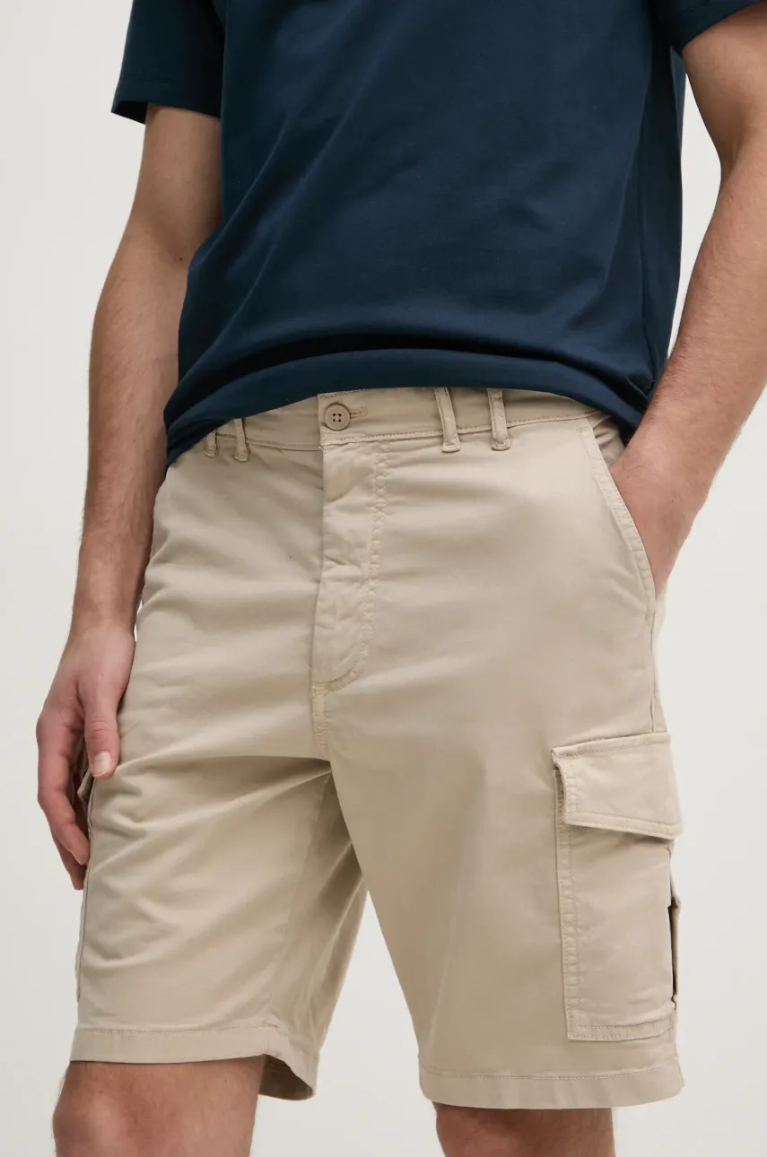 Pepe Jeans pantaloni scurți SEASONAL CARGO SHORT bărbați, culoarea bej, PM801179