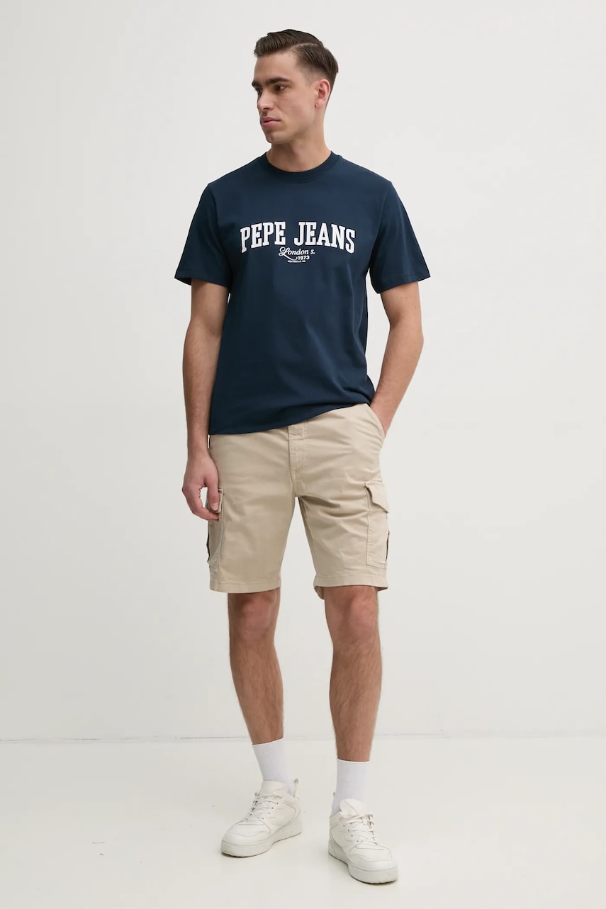 Шорты Pepe Jeans SEASONAL CARGO SHORT мужские цвет бежевый PM801179 Шорты Pepe Jeans SEASONAL CARGO SHORT мужские цвет бежевый PM801179